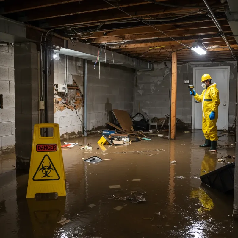 Flooded Basement Electrical Hazard in Camden County, NC Property